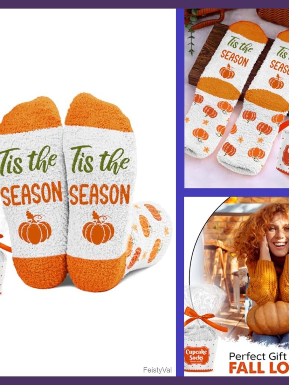 Fuzzy Slipper Socks Cotton Blend Warm Cozy Fall Thanksgiving Gift for Women